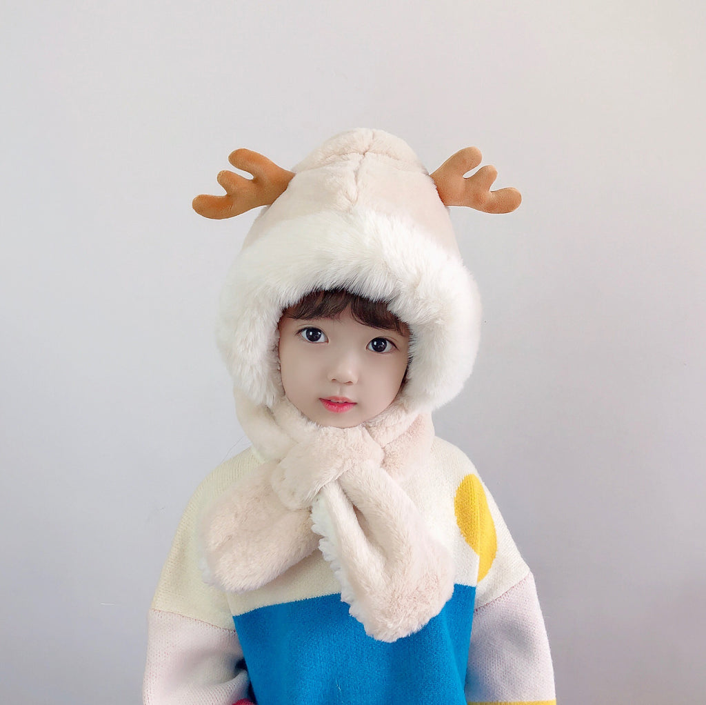 Children's Thick Warm Scarves And Hats With Cute Designs
