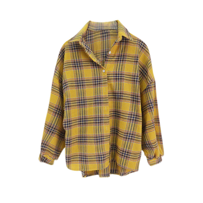 Women's Lightweight Long Sleeve Plaid Shirt