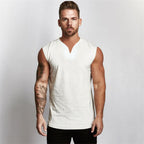 Men's Smooth Solid Summer V Neck Sports Tank Top