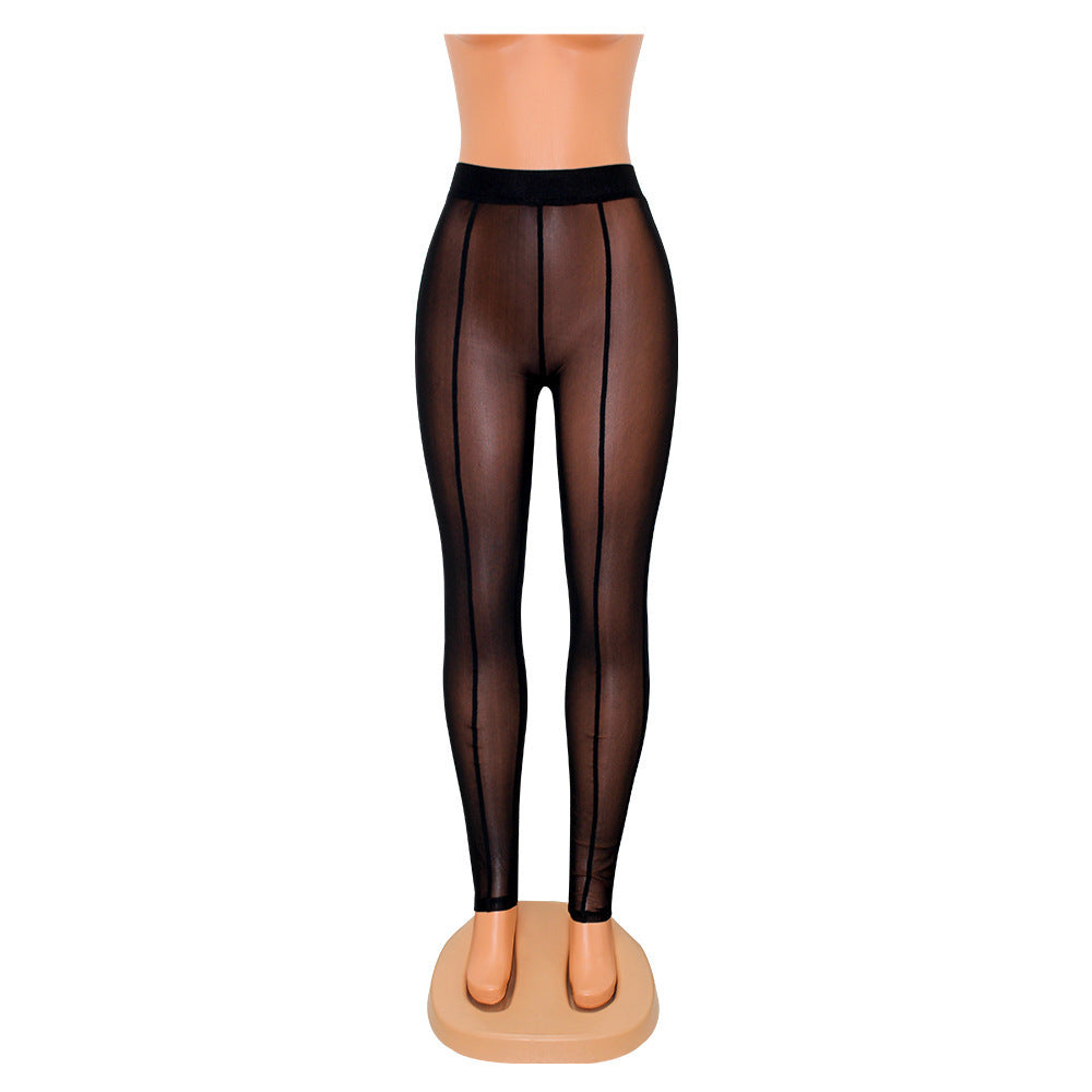 Skinny Mesh See Through Leggings For Women