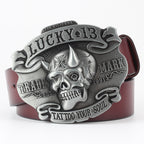 Men's Ghoulish Skull Leather Belt - Casual Style