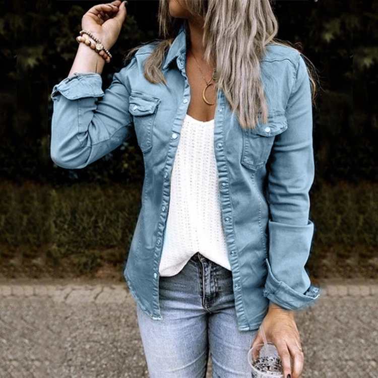 Women's Long Sleeve Denim Shirt