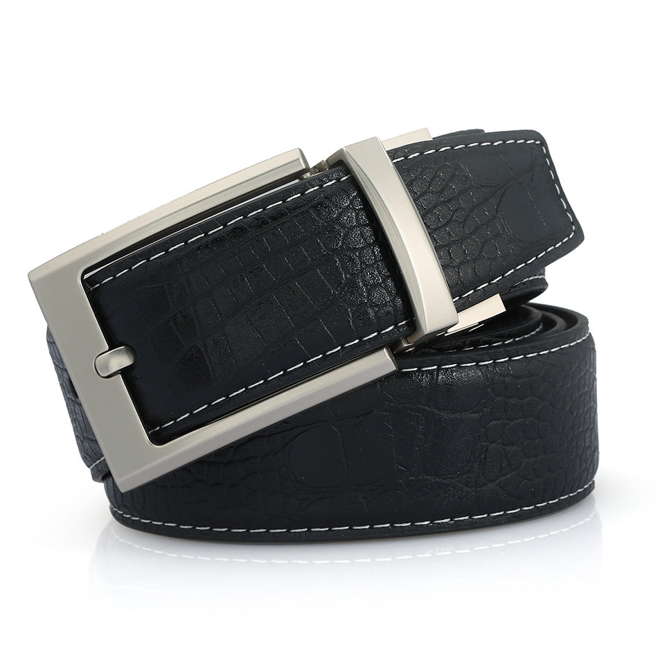 Men's Casual Leather Belt with Pin Holes