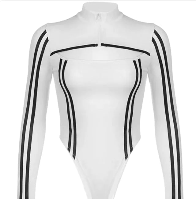 Women's Slim Fit Stripe Active Jumpsuit