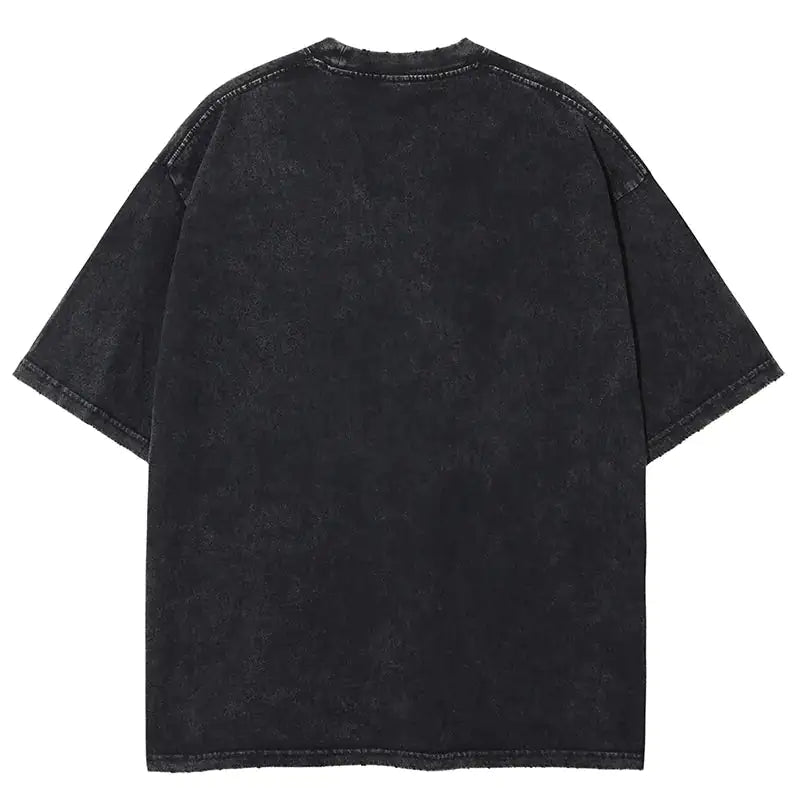 Anime Berserk Skull Print Washed Oversized Tshirt