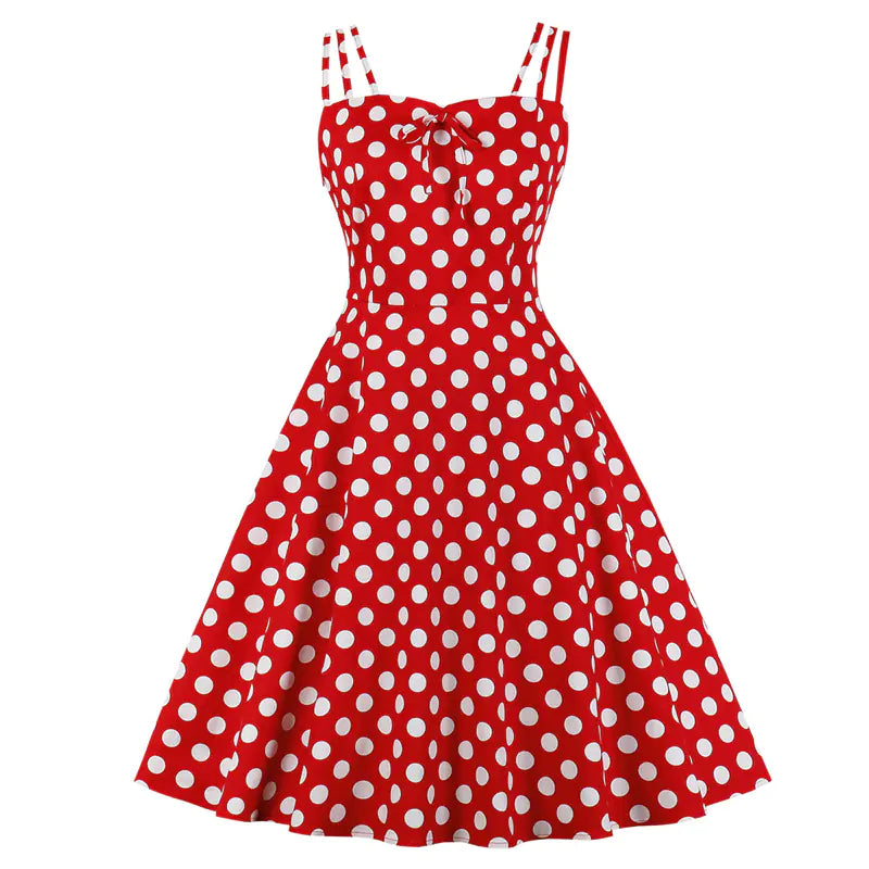 Women's Slim Fit Polka Dot Cami Dress