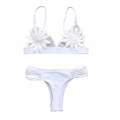 Women's Floral Push Up Bikini Set With Padded Bra