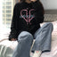 Women's Love Print Long Sleeve T Shirt