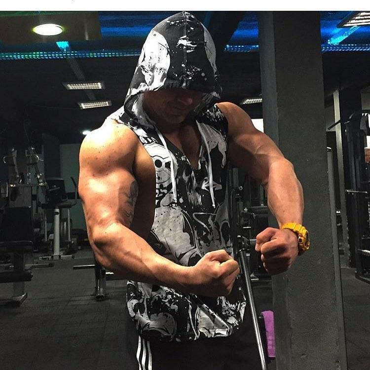Men's Summer Quick-Dry Hooded Workout Tank Top Men's Tank Top Unbranded