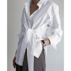 Women's Loose Tie Long Sleeve Casual Shirt