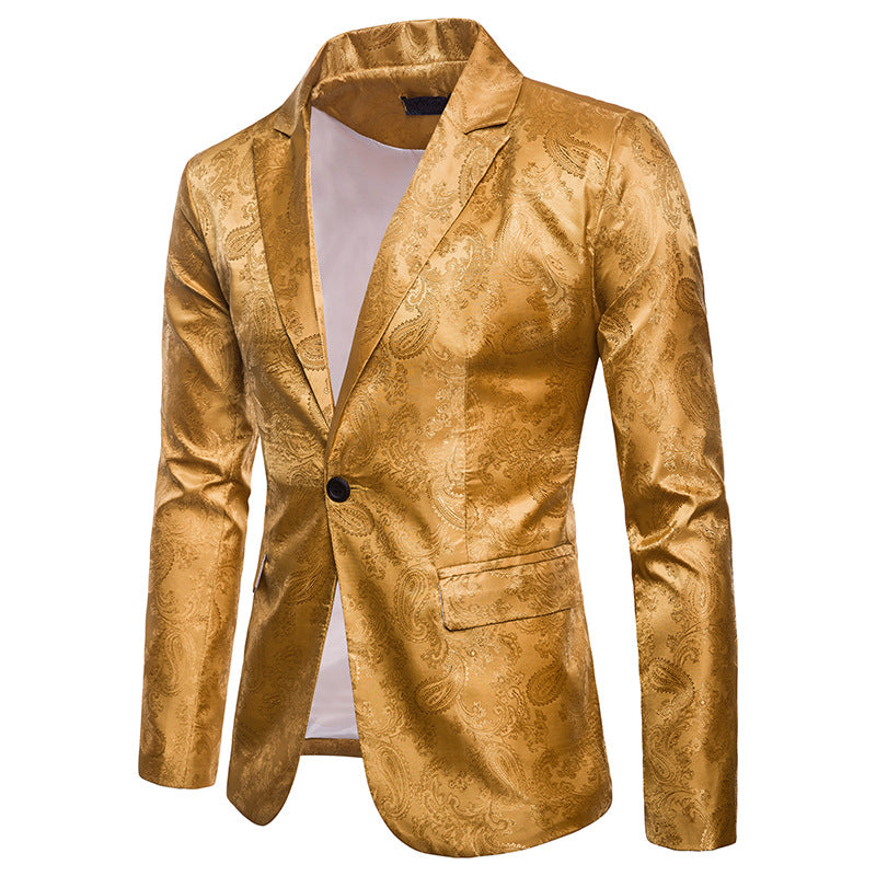 Men's Suit with Stylish One-Button Design and Fit ILLUSION CO Yellow XXL