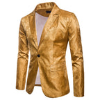 Men's Suit with Stylish One-Button Design and Fit ILLUSION CO Yellow XXL