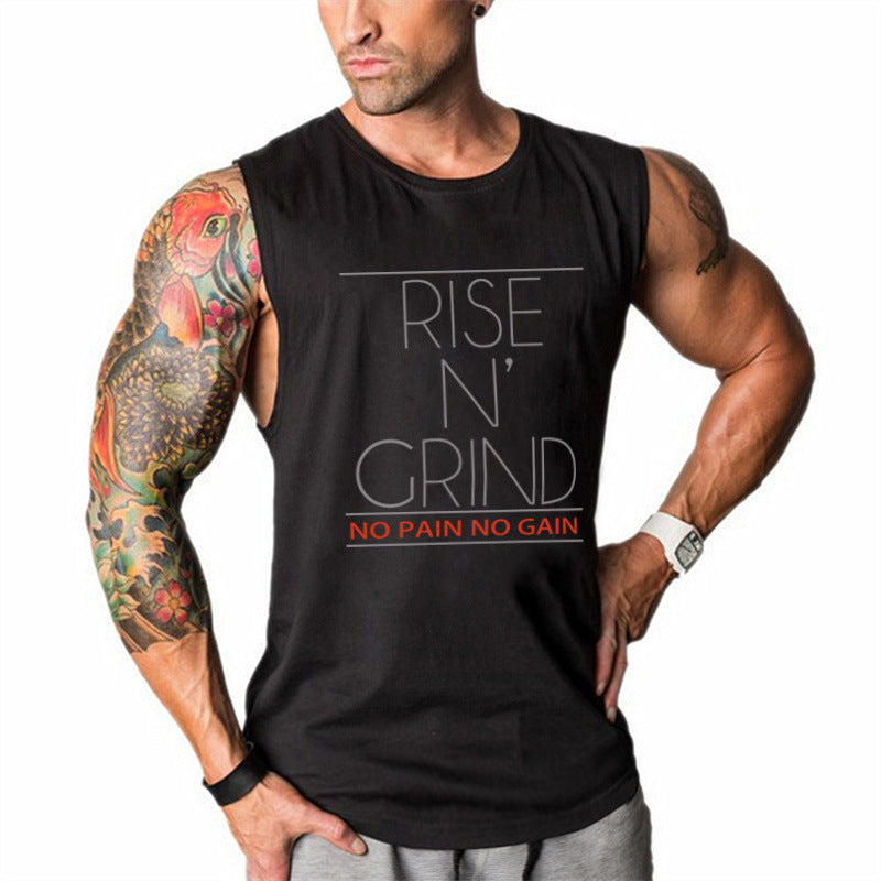 Men's Summer Cotton Sleeveless Gym Tank Top Men's Activewear Tops Unbranded Black XL