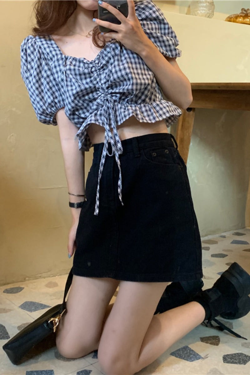 Women's Plaid Short Sleeve Shirt