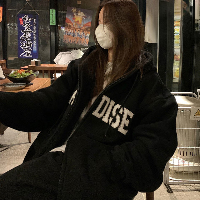 Women's Casual Hooded Zipper Sweatshirt Tops