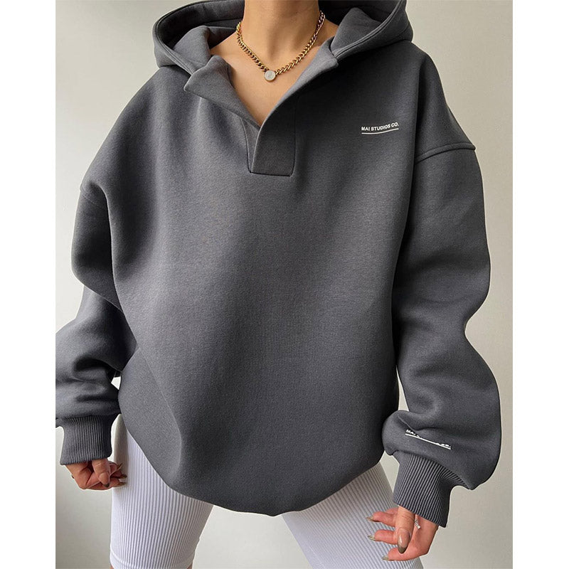 Women's Slim Fit Casual Printed Hoodie Tops