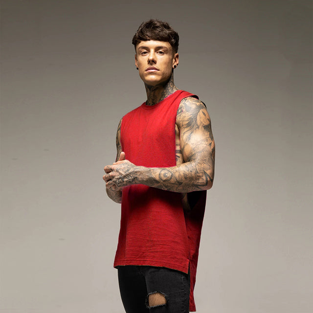 Men's Hip Hop Loose Split Tank Top
