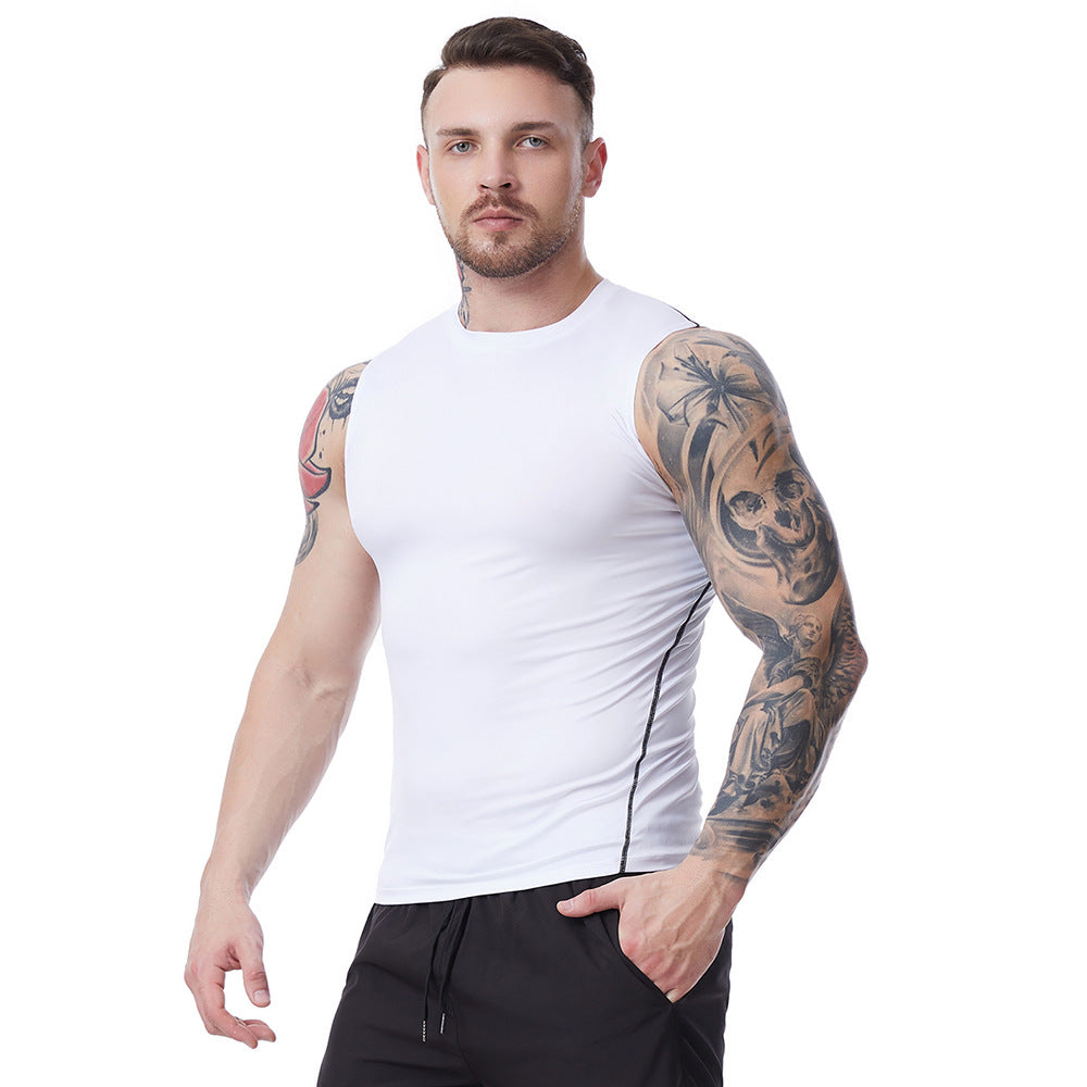Men's Sleeveless Workout Tank Top - Breathable Quick-Dry Men's Tank Top Unbranded White XL