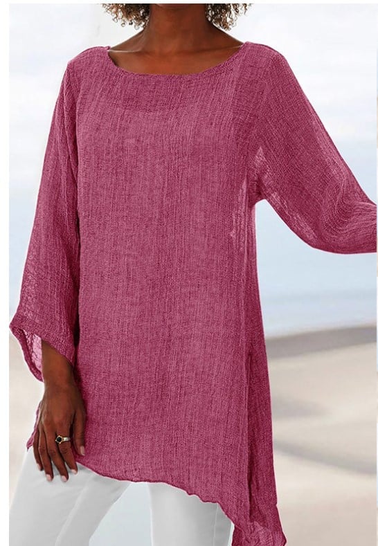 Women's Solid Color Casual Tops With Irregular Sleeves