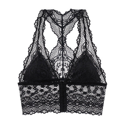 Women's Lace Wireless Front Closure Bra Lingerie Women's Bras Unbranded Black M