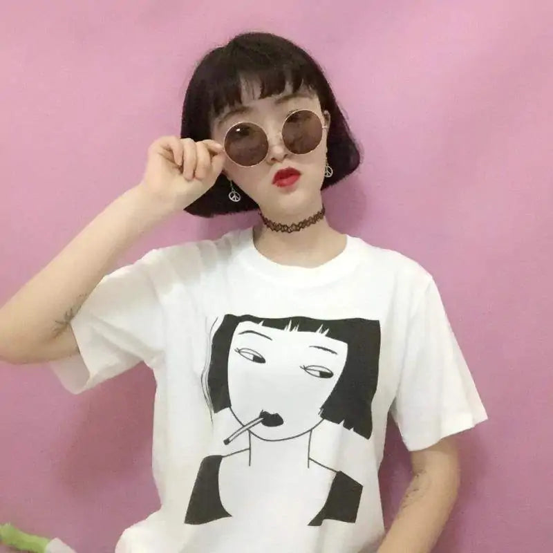 Anime Smoking  Girl Tshirt