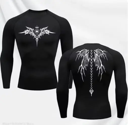 Anime Print Gym Running Compression Quick Dry Tshirt