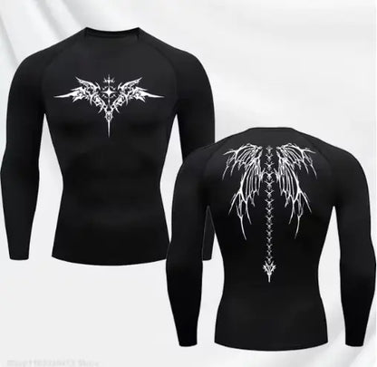 Anime Print Gym Running Compression Quick Dry Tshirt
