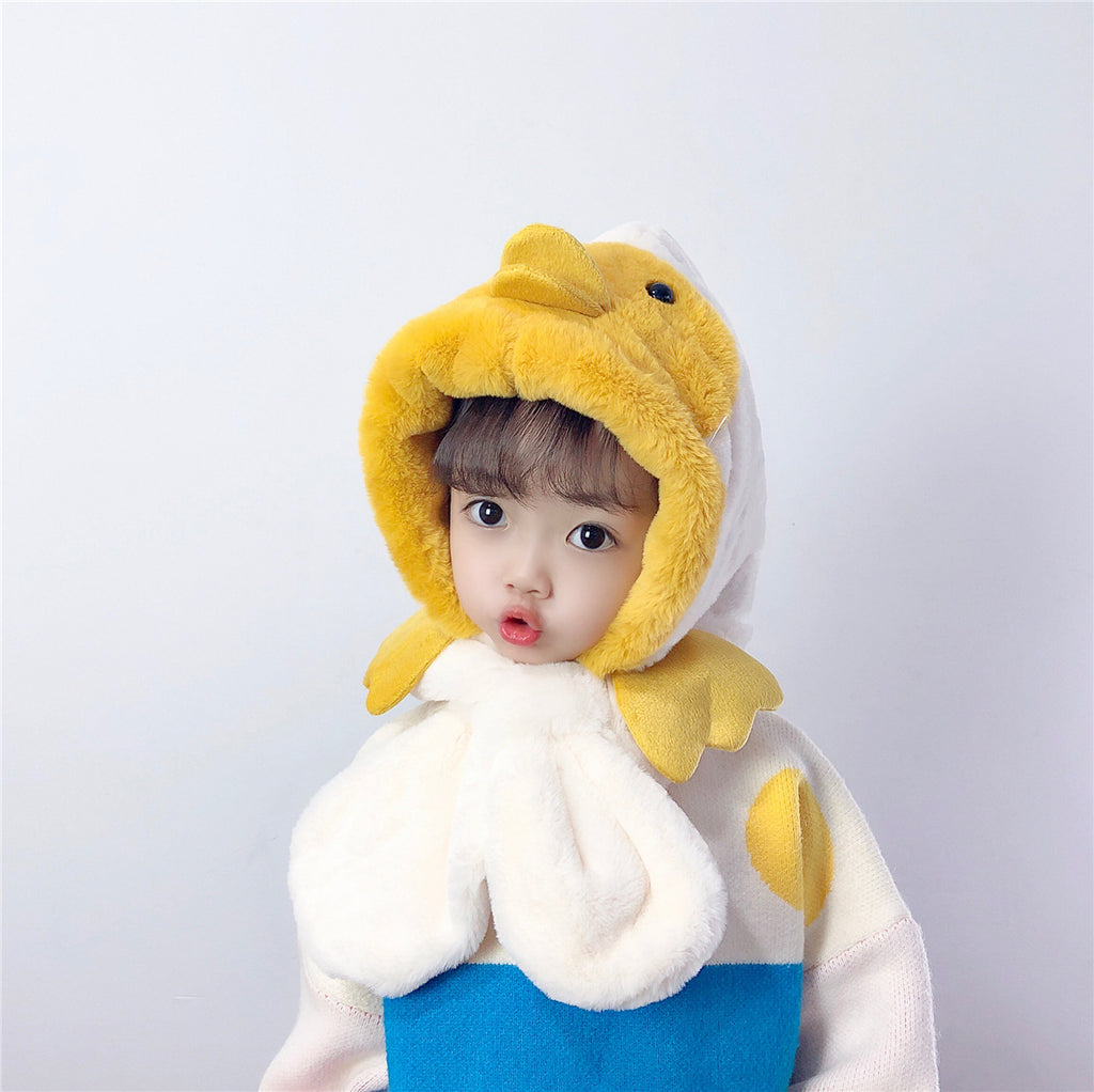 Children's Thick Warm Scarves And Hats With Cute Designs