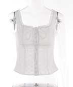 Women's Square Collar Buckle Tank Tops