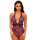 Women's Lace Bodysuit Lingerie Sleepwear Set Women's Lingerie Unbranded Purple M