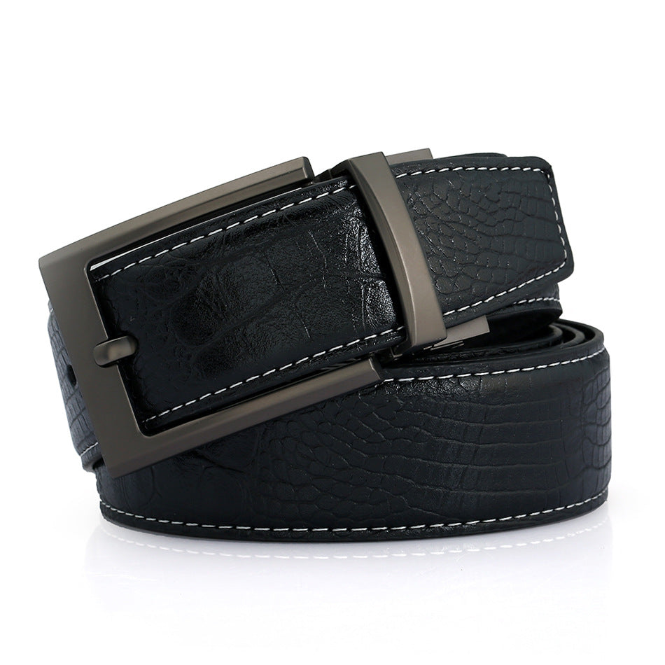 Men's Casual Leather Belt with Pin Holes