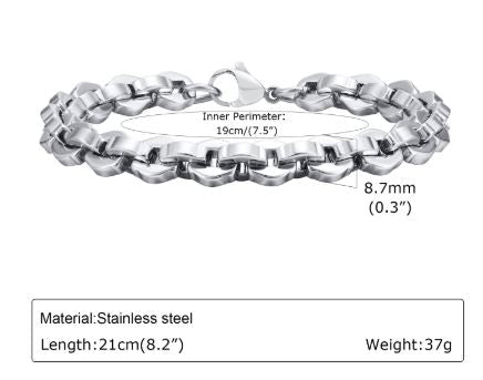 Men's Casual Simple Bracelet Steel Color