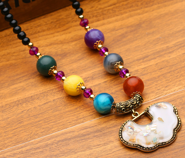 Long Sweater Necklace with Versatile Beads