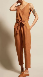 Women's V Neck Sleeveless Jumpsuit