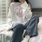 Women's Love Print Long Sleeve T Shirt