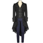 Steampunk Black Gothic Victorian Ladies Tuxedo Jacket