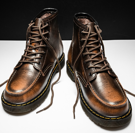 Men's High-Top Cowhide Martin Trendy Tooling Boots ILLUSION CO