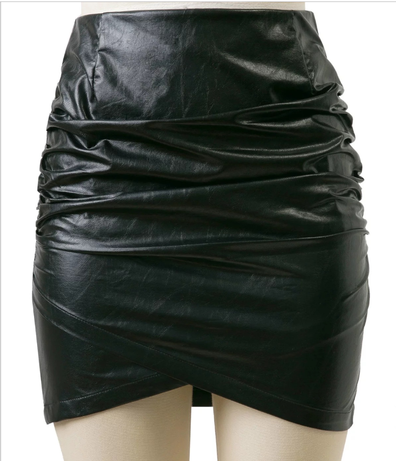 Women's Bodycon Midi Leather Skirt
