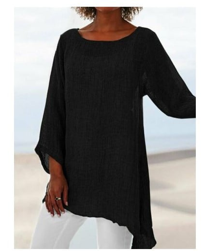 Women's Solid Color Casual Tops With Irregular Sleeves