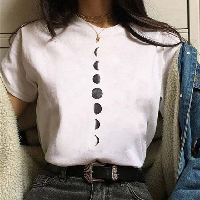 Women's Aesthetic Universe Planets Graphic T Shirt