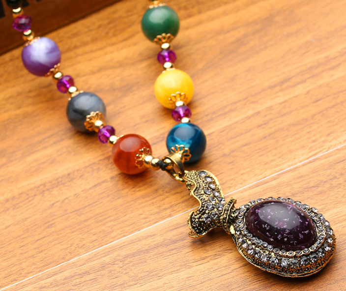 Long Sweater Necklace with Versatile Beads