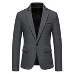 Men's Thickened Casual Suit for Business and Office Wear ILLUSION CO Black S