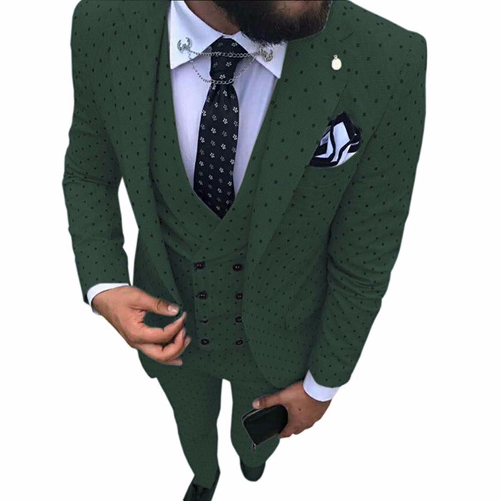 Men's Three-Piece Suit Set for Business and Weddings