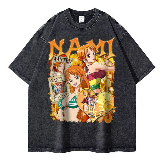 Anime One Piece Washed Oversized Tshirt