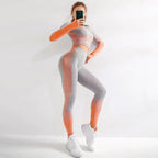Women's Yoga Set Long Sleeve Seamless Breathable Activewear