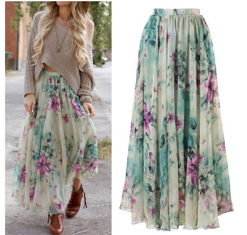 Women's Bohemian Maxi Skirt