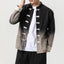 Chinese Style Gradient Washed Vintage Jacket ILLUSION CO Black 3XL