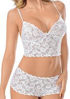 Women's Lace Sexy Lingerie Set With Transparent Straps Women's Lingerie Unbranded White XXXL