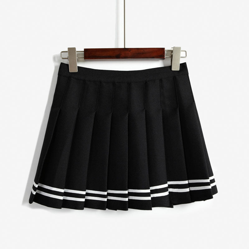 Women's Pleated Navy Sailor Mini Skirt