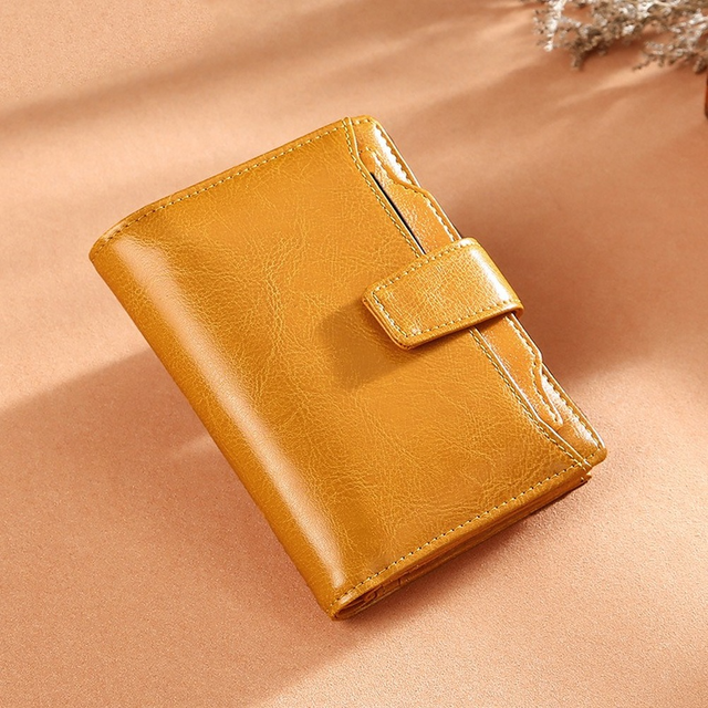 Vintage Genuine Leather Girls Wallet with Zipper